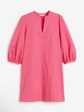 H&M Linen blend Puff Sleeve Dress